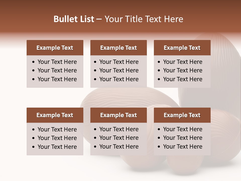 Chocolate Easter Eggs On Isolated White PowerPoint Template