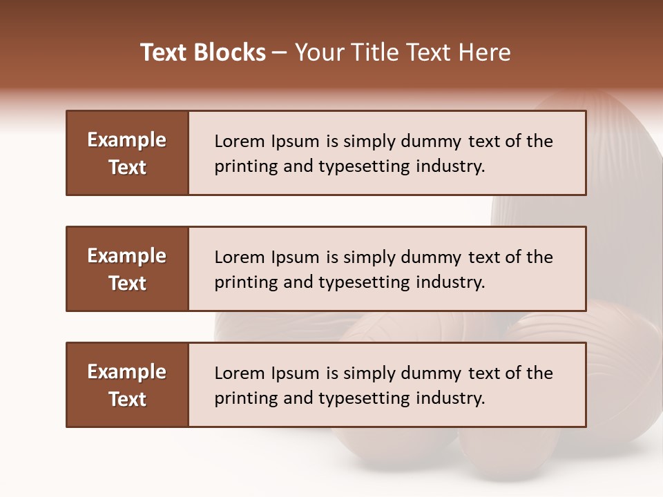 Chocolate Easter Eggs On Isolated White PowerPoint Template