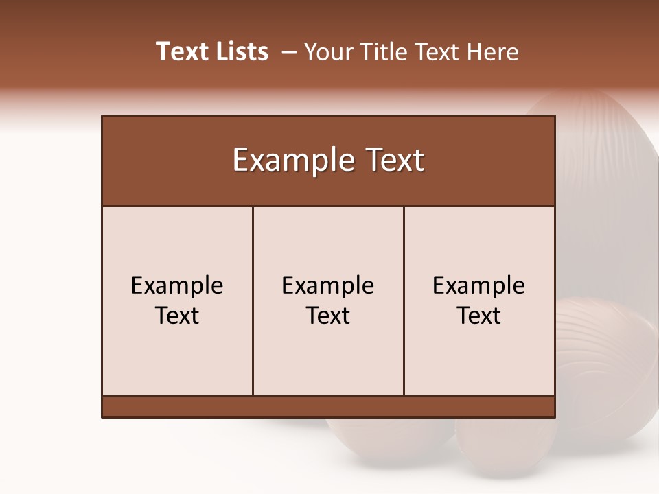 Chocolate Easter Eggs On Isolated White PowerPoint Template