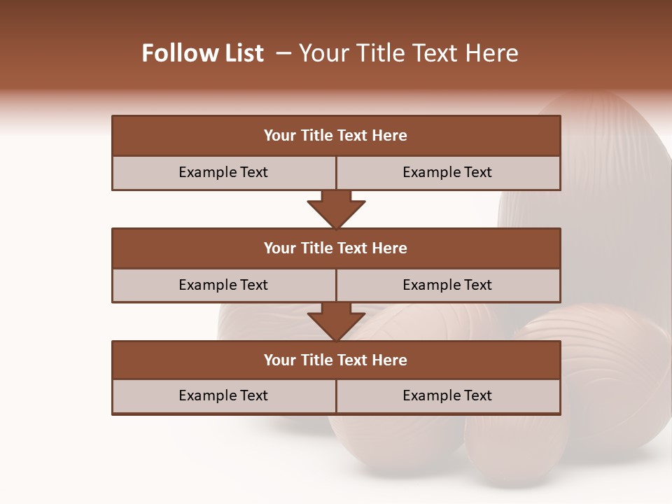 Chocolate Easter Eggs On Isolated White PowerPoint Template