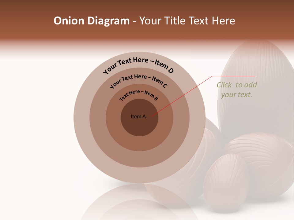 Chocolate Easter Eggs On Isolated White PowerPoint Template