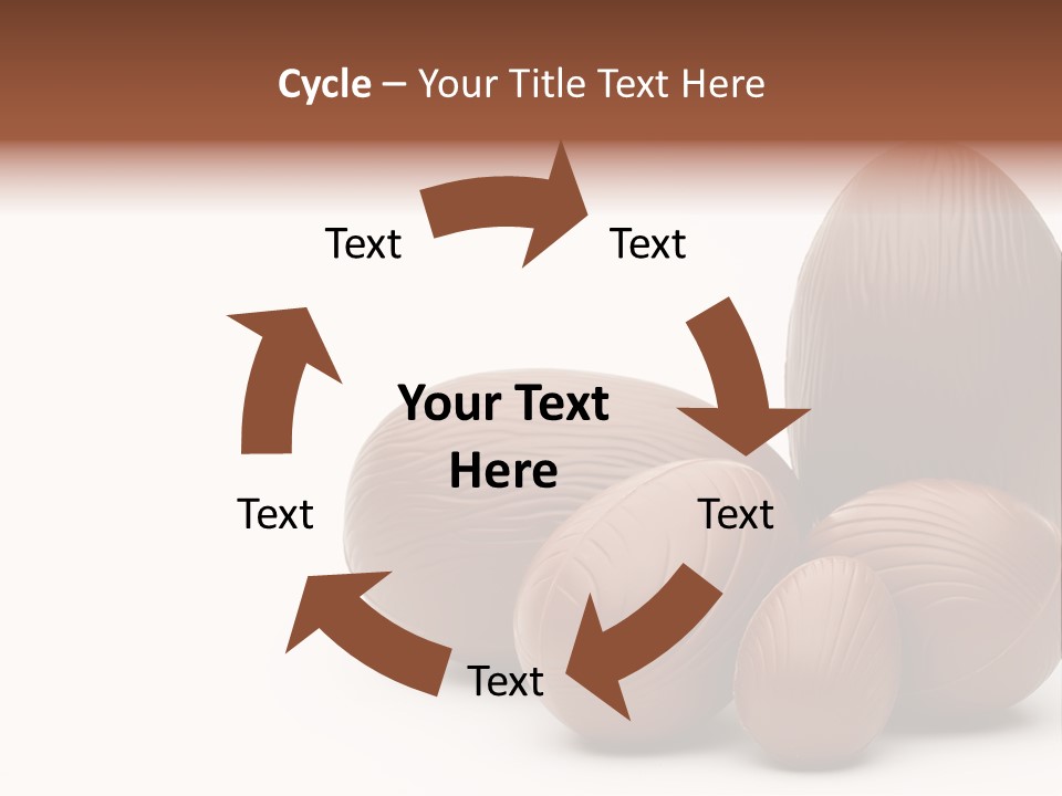 Chocolate Easter Eggs On Isolated White PowerPoint Template