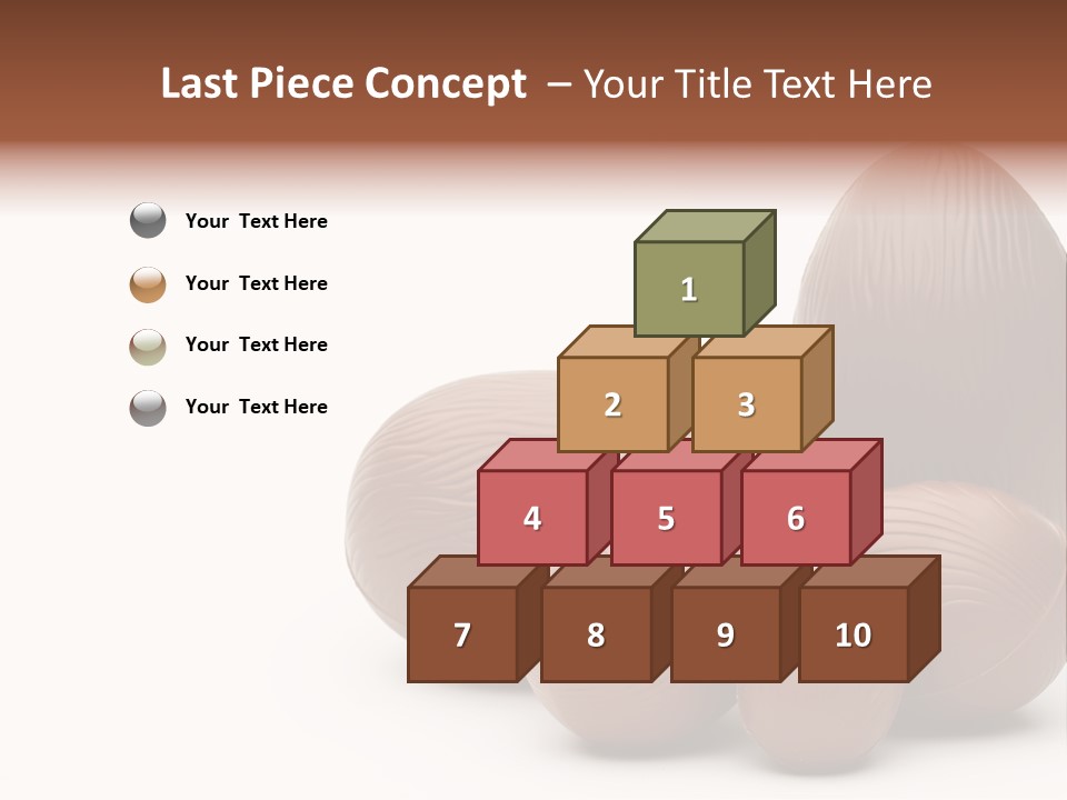 Chocolate Easter Eggs On Isolated White PowerPoint Template