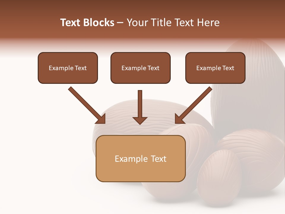 Chocolate Easter Eggs On Isolated White PowerPoint Template