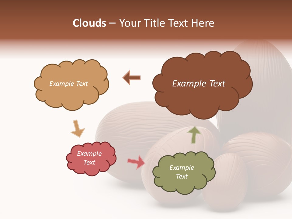 Chocolate Easter Eggs On Isolated White PowerPoint Template