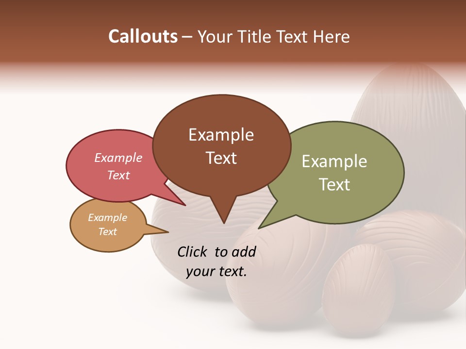 Chocolate Easter Eggs On Isolated White PowerPoint Template