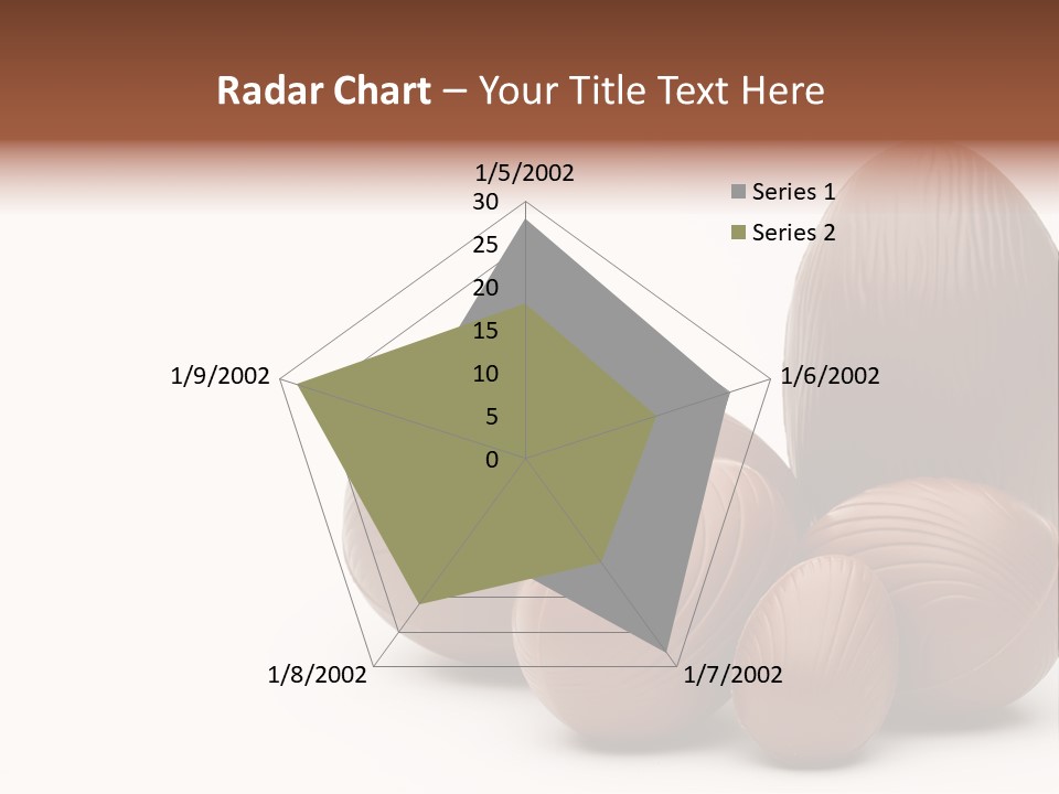 Chocolate Easter Eggs On Isolated White PowerPoint Template