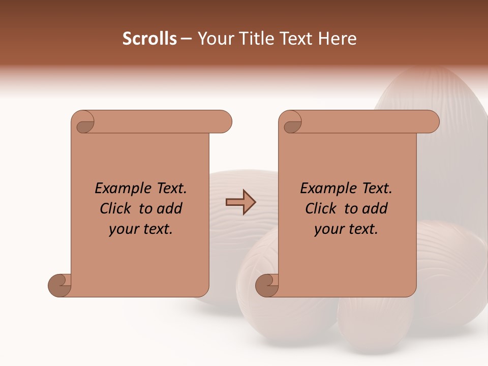 Chocolate Easter Eggs On Isolated White PowerPoint Template