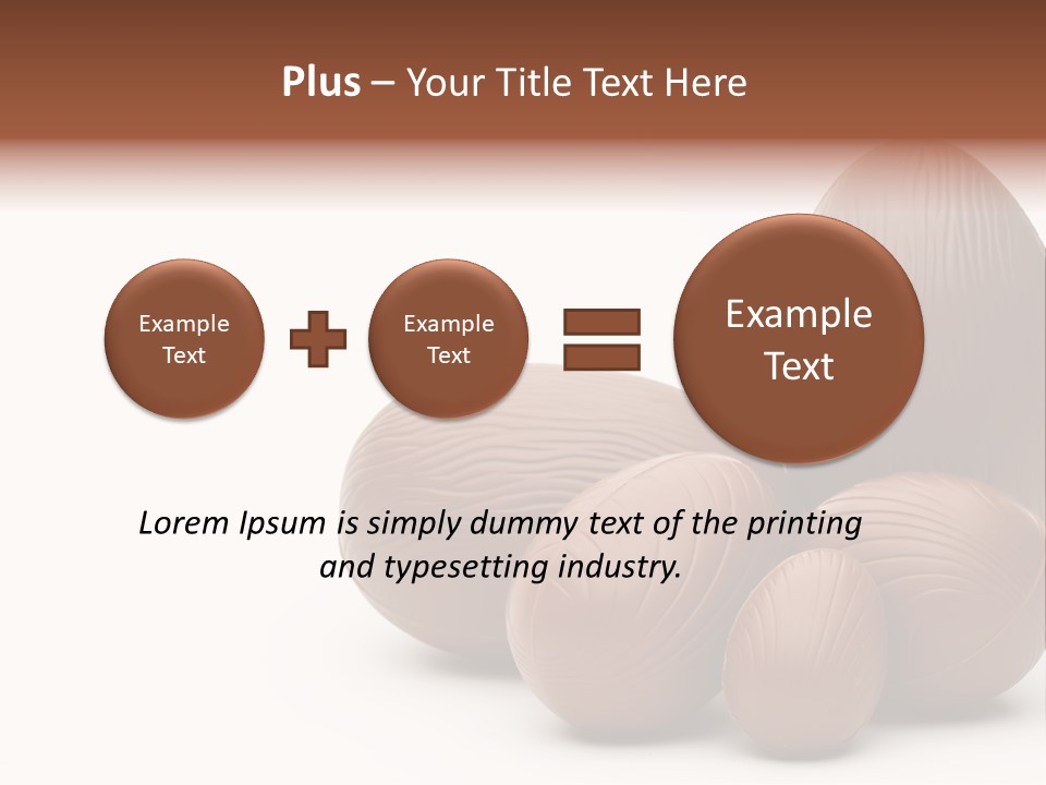 Chocolate Easter Eggs On Isolated White PowerPoint Template