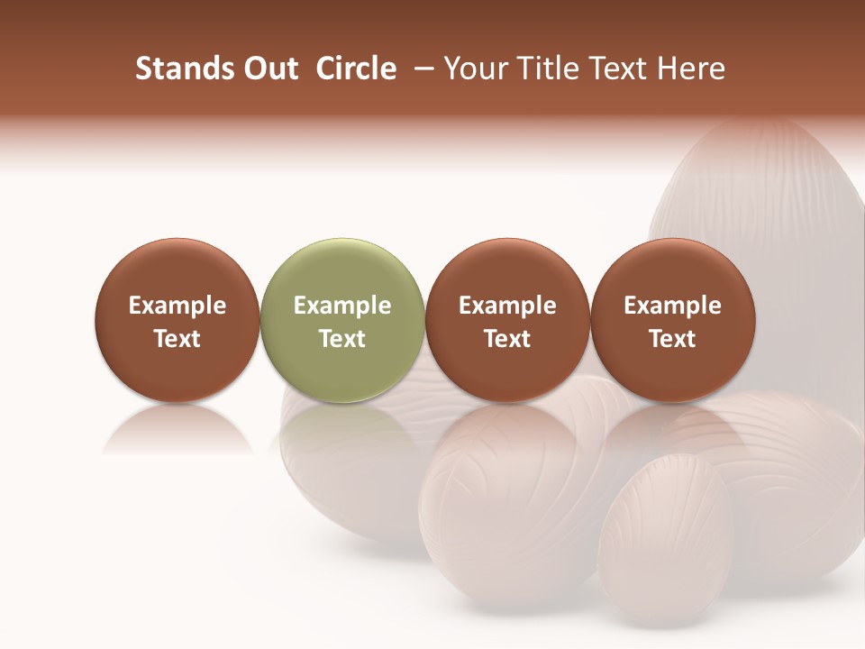 Chocolate Easter Eggs On Isolated White PowerPoint Template