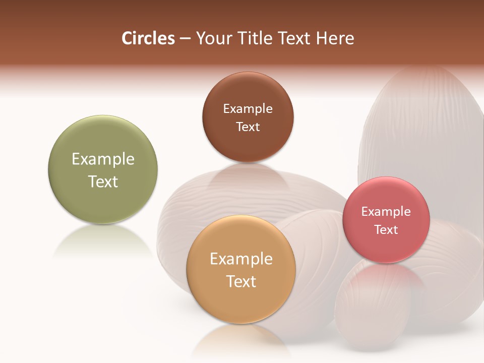 Chocolate Easter Eggs On Isolated White PowerPoint Template