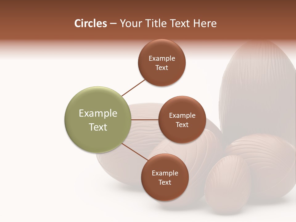 Chocolate Easter Eggs On Isolated White PowerPoint Template