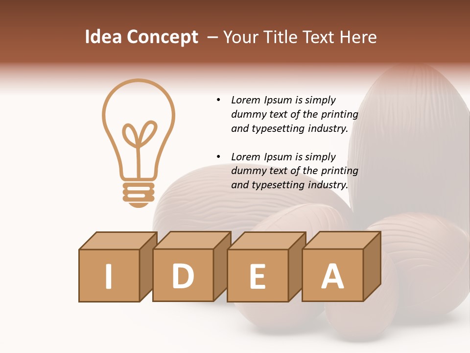 Chocolate Easter Eggs On Isolated White PowerPoint Template