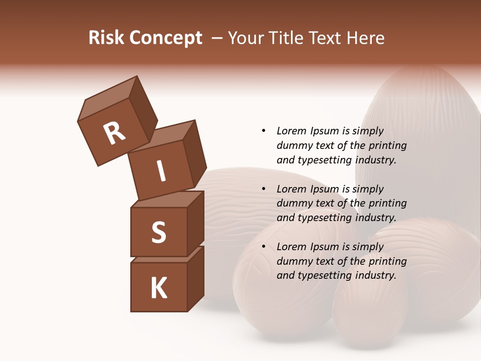 Chocolate Easter Eggs On Isolated White PowerPoint Template