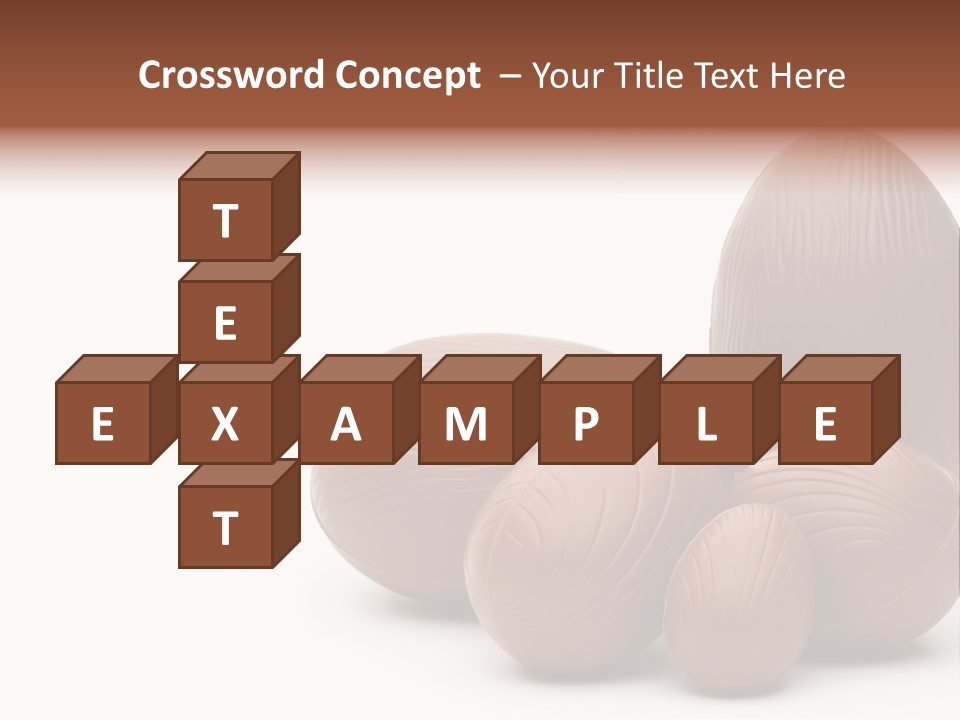 Chocolate Easter Eggs On Isolated White PowerPoint Template