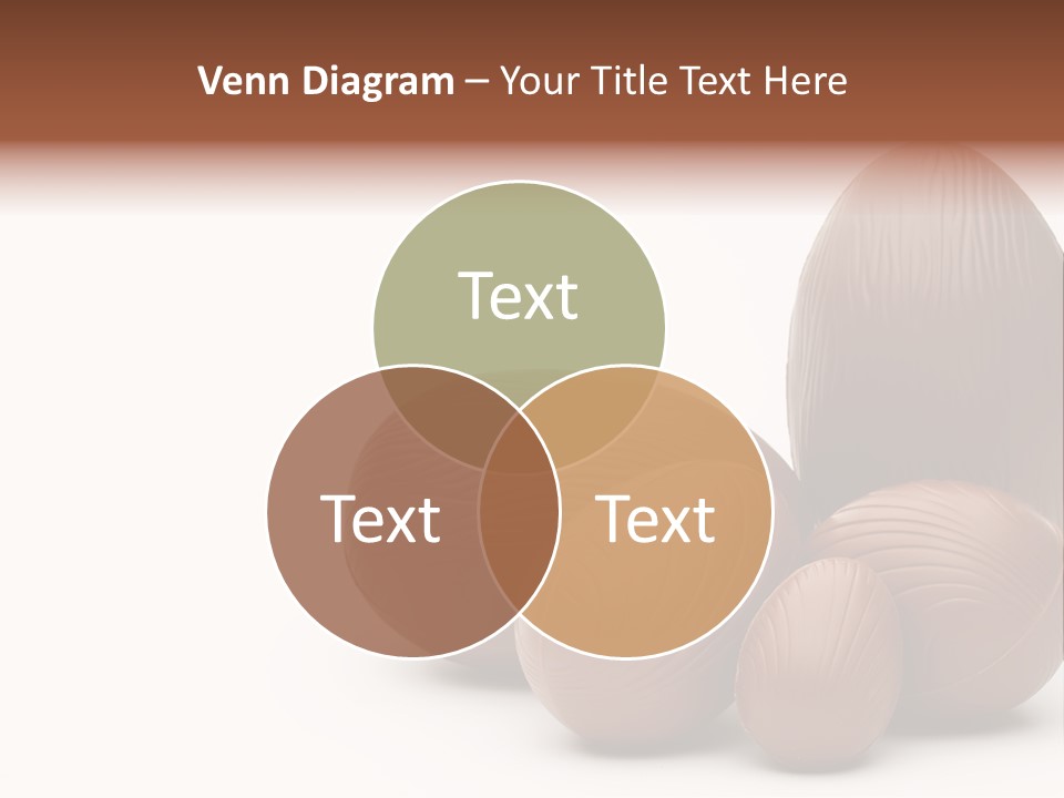 Chocolate Easter Eggs On Isolated White PowerPoint Template