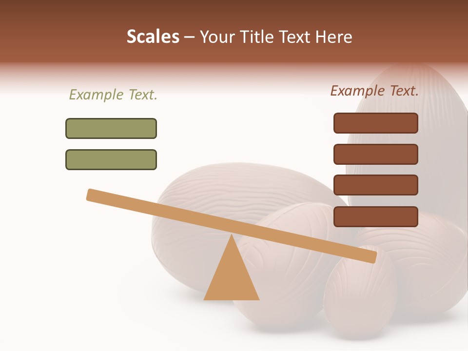 Chocolate Easter Eggs On Isolated White PowerPoint Template