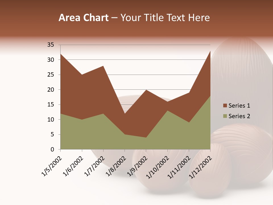 Chocolate Easter Eggs On Isolated White PowerPoint Template