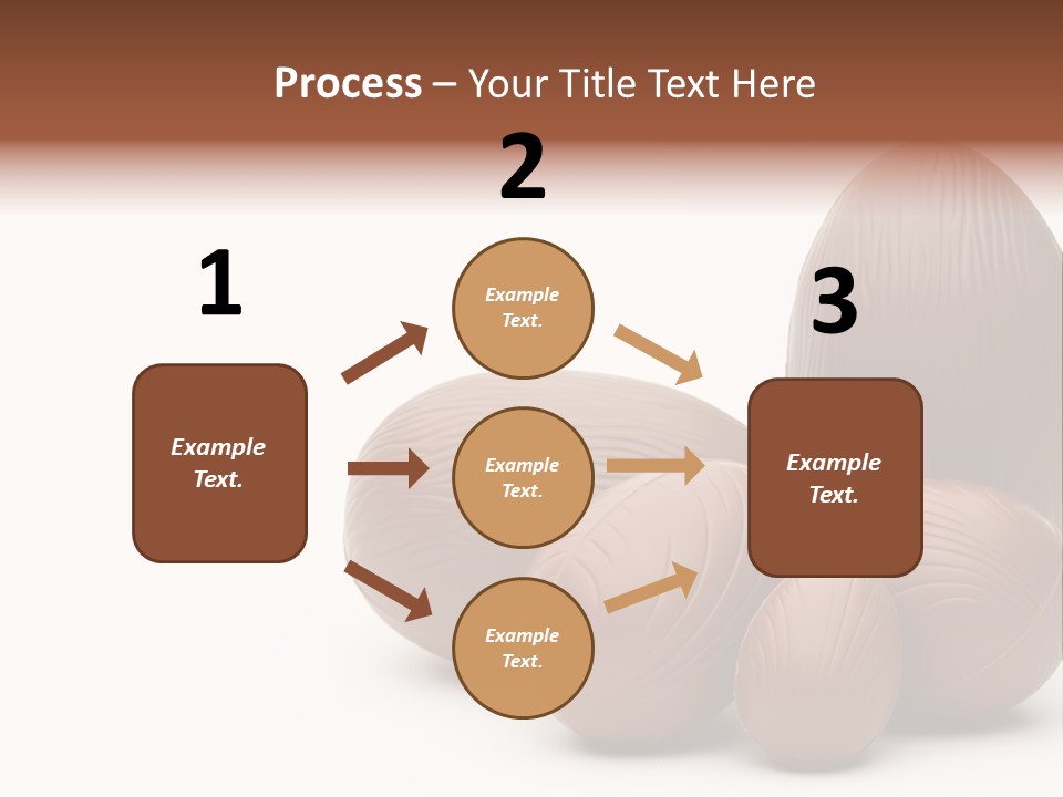 Chocolate Easter Eggs On Isolated White PowerPoint Template