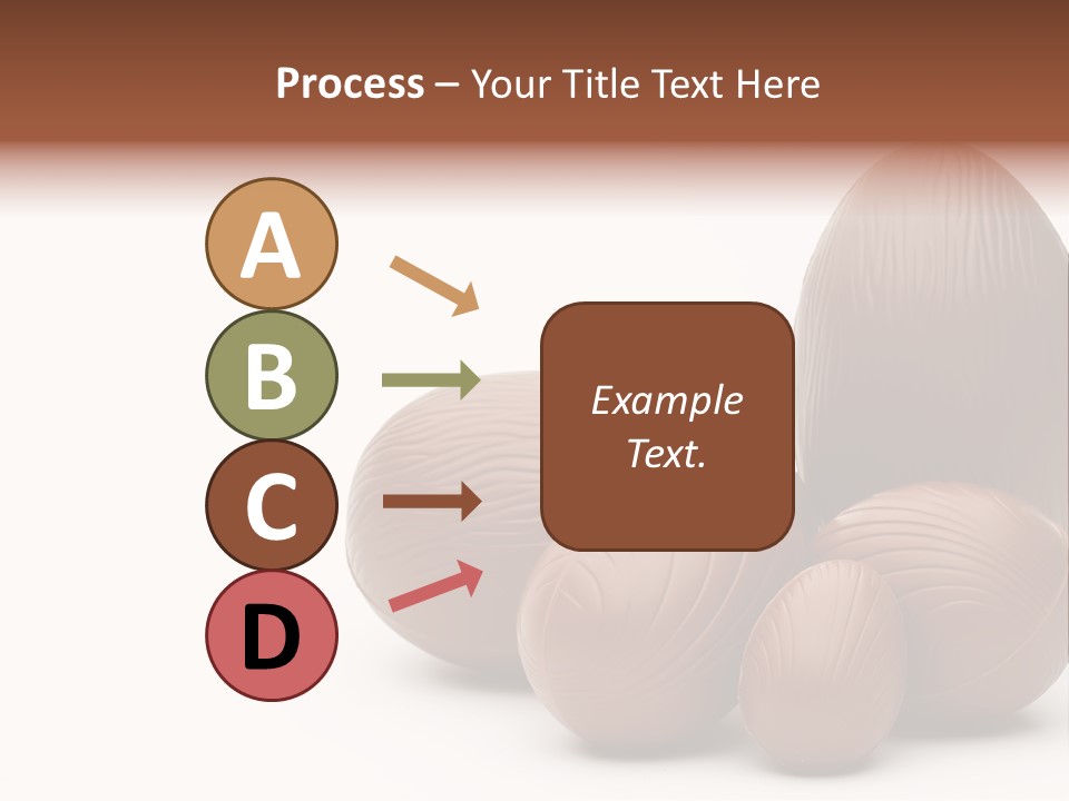 Chocolate Easter Eggs On Isolated White PowerPoint Template