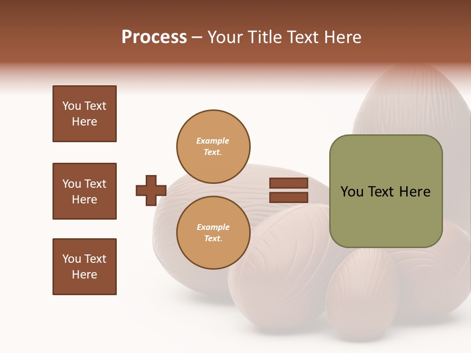 Chocolate Easter Eggs On Isolated White PowerPoint Template