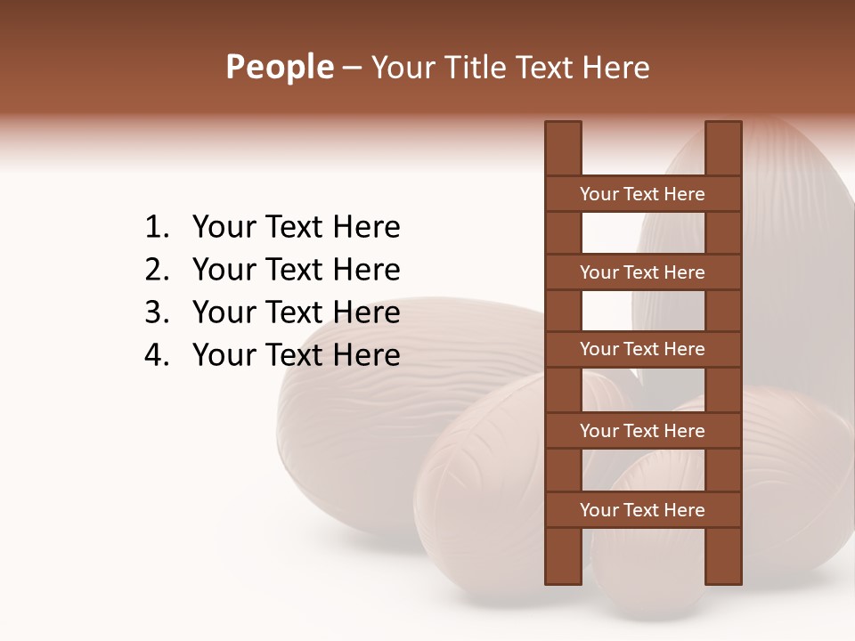 Chocolate Easter Eggs On Isolated White PowerPoint Template