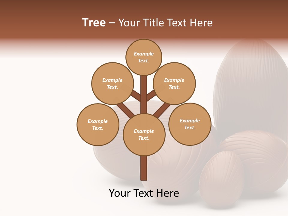 Chocolate Easter Eggs On Isolated White PowerPoint Template