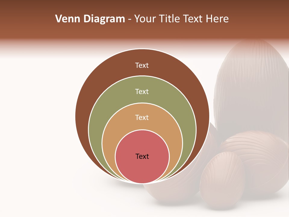 Chocolate Easter Eggs On Isolated White PowerPoint Template