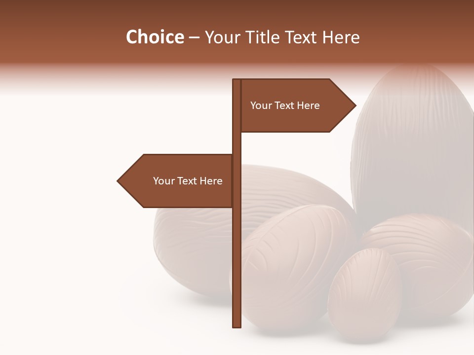 Chocolate Easter Eggs On Isolated White PowerPoint Template