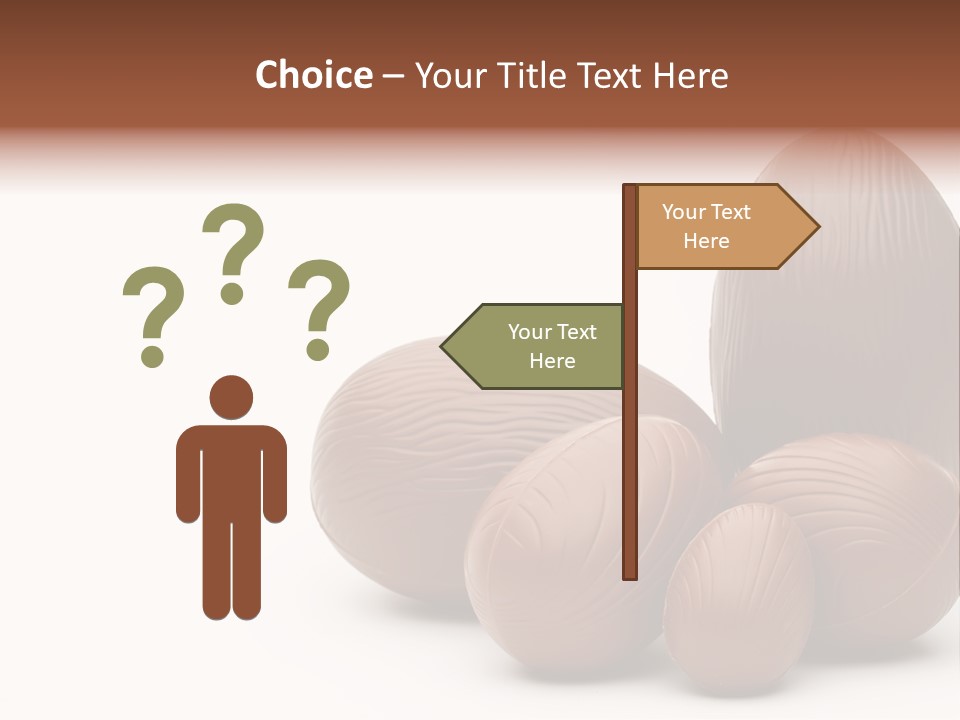 Chocolate Easter Eggs On Isolated White PowerPoint Template