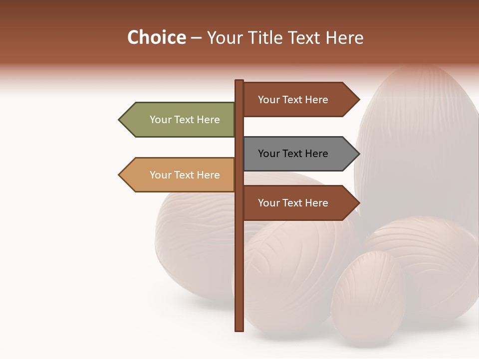 Chocolate Easter Eggs On Isolated White PowerPoint Template