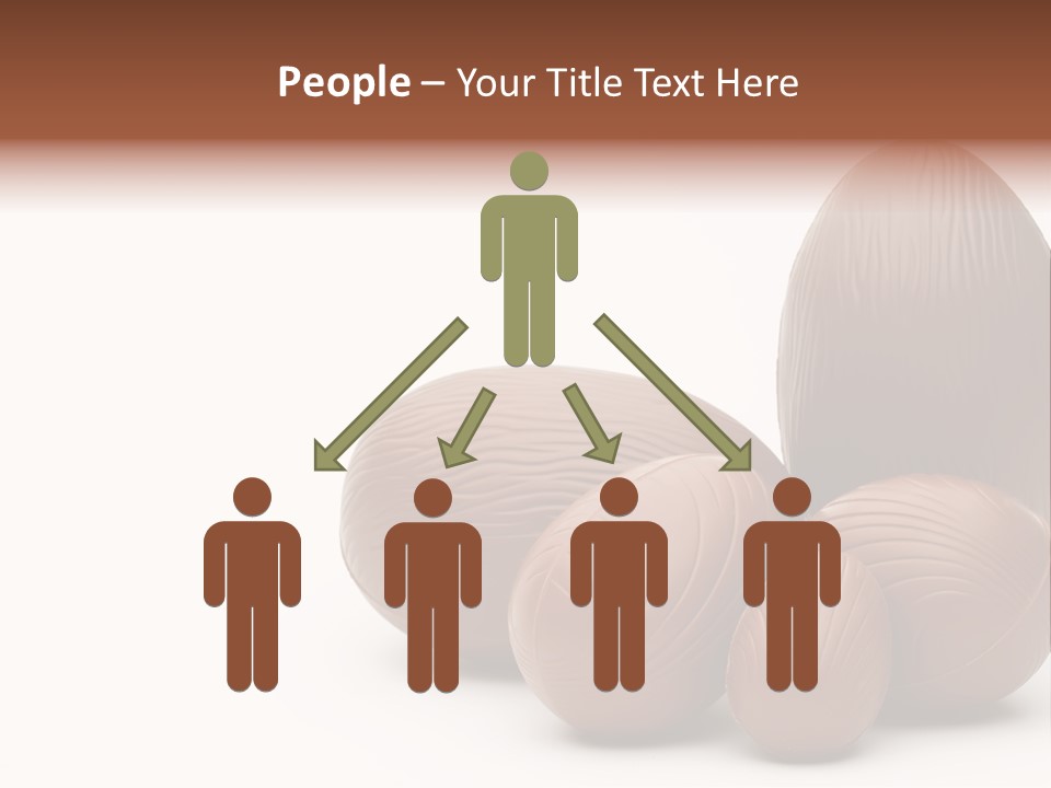 Chocolate Easter Eggs On Isolated White PowerPoint Template