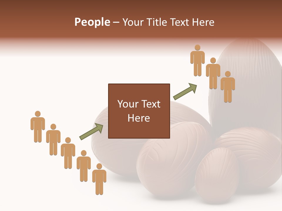 Chocolate Easter Eggs On Isolated White PowerPoint Template
