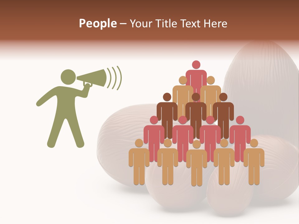 Chocolate Easter Eggs On Isolated White PowerPoint Template