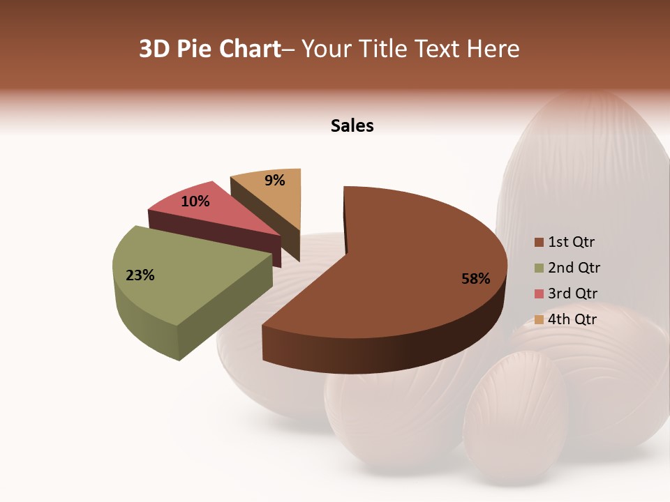 Chocolate Easter Eggs On Isolated White PowerPoint Template