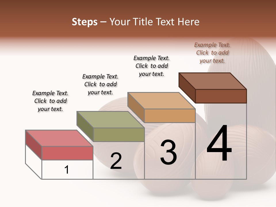 Chocolate Easter Eggs On Isolated White PowerPoint Template