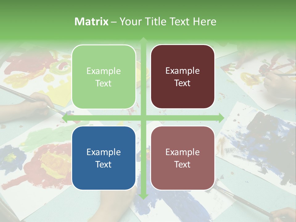 Little Children Painting During Art Class PowerPoint Template