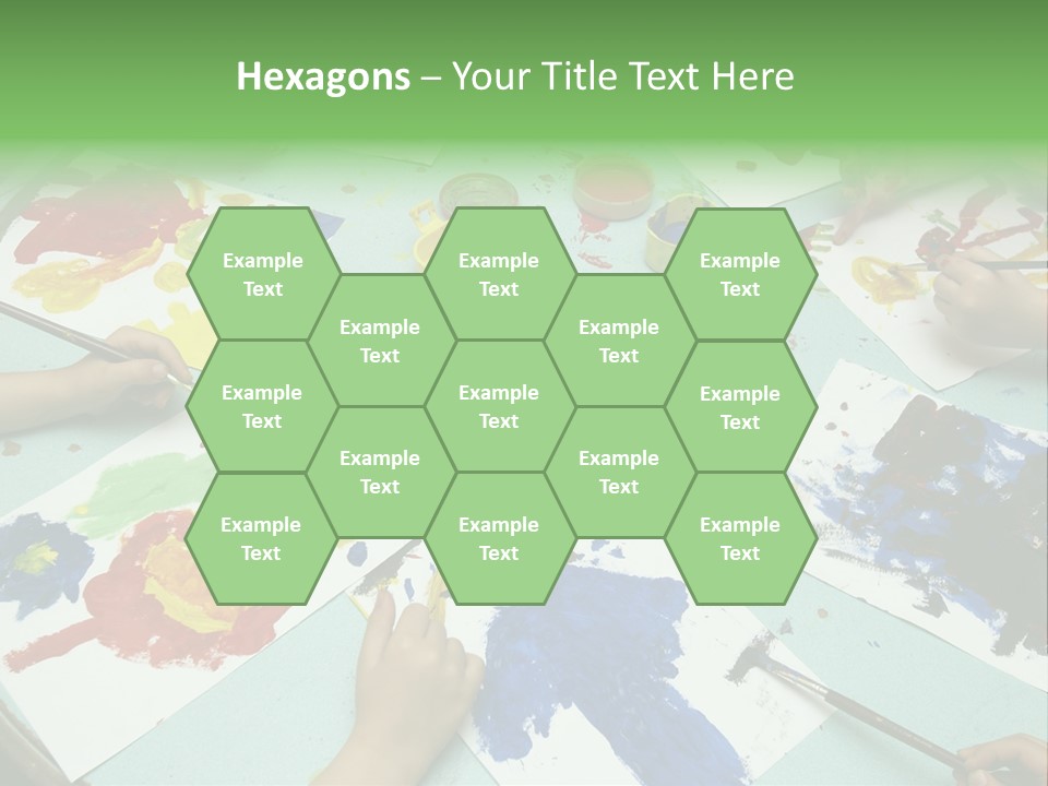 Little Children Painting During Art Class PowerPoint Template