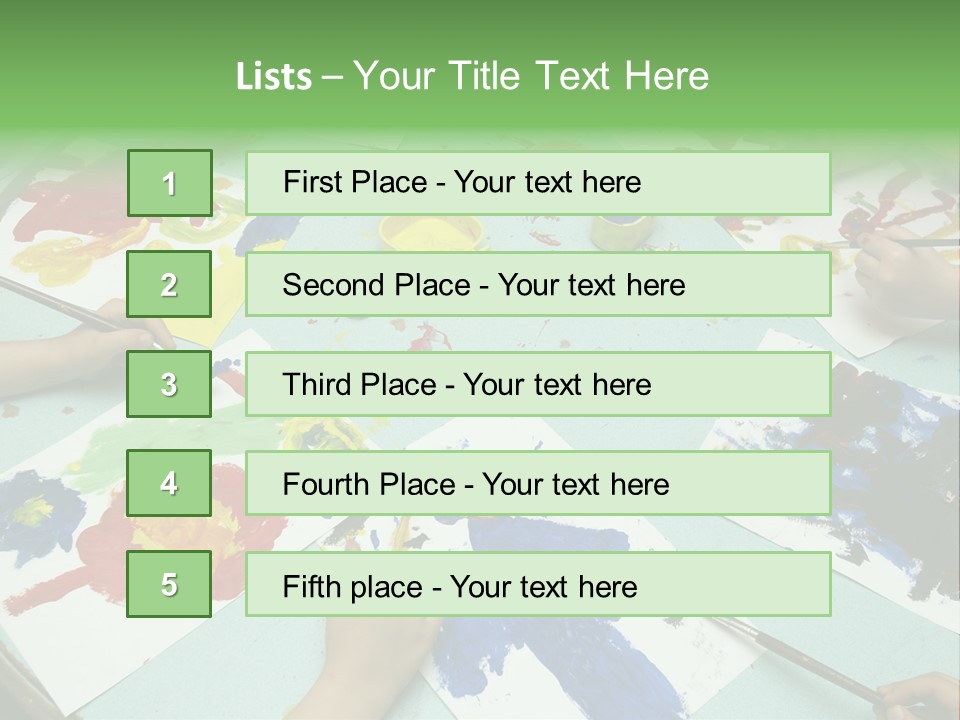 Little Children Painting During Art Class PowerPoint Template