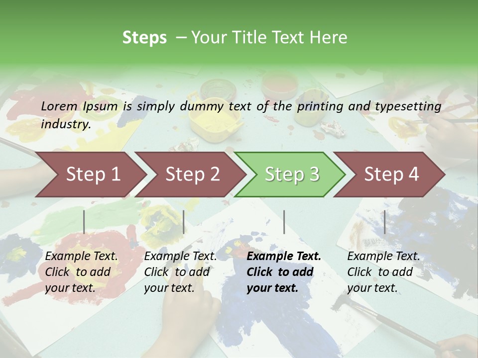 Little Children Painting During Art Class PowerPoint Template