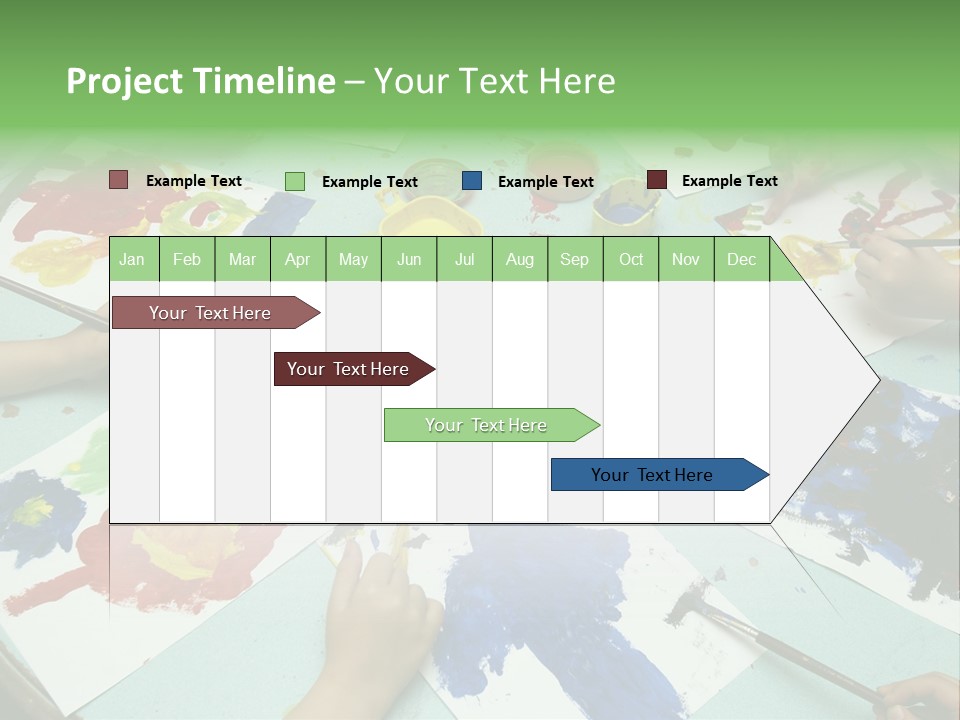 Little Children Painting During Art Class PowerPoint Template