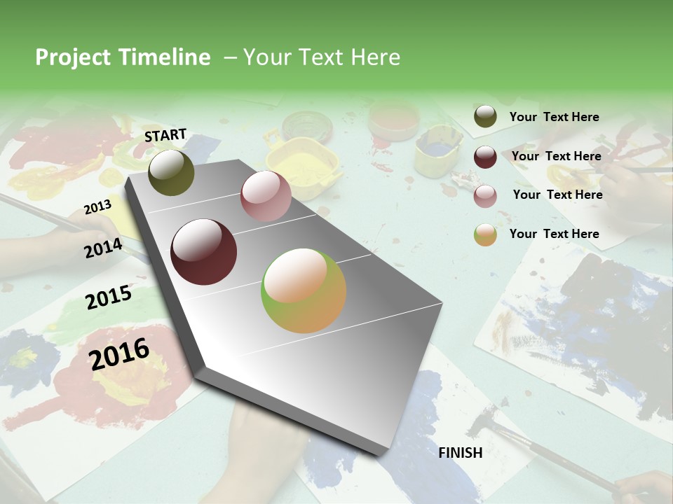 Little Children Painting During Art Class PowerPoint Template