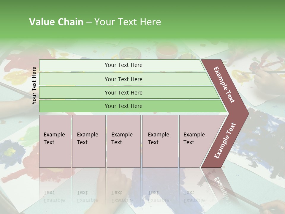 Little Children Painting During Art Class PowerPoint Template