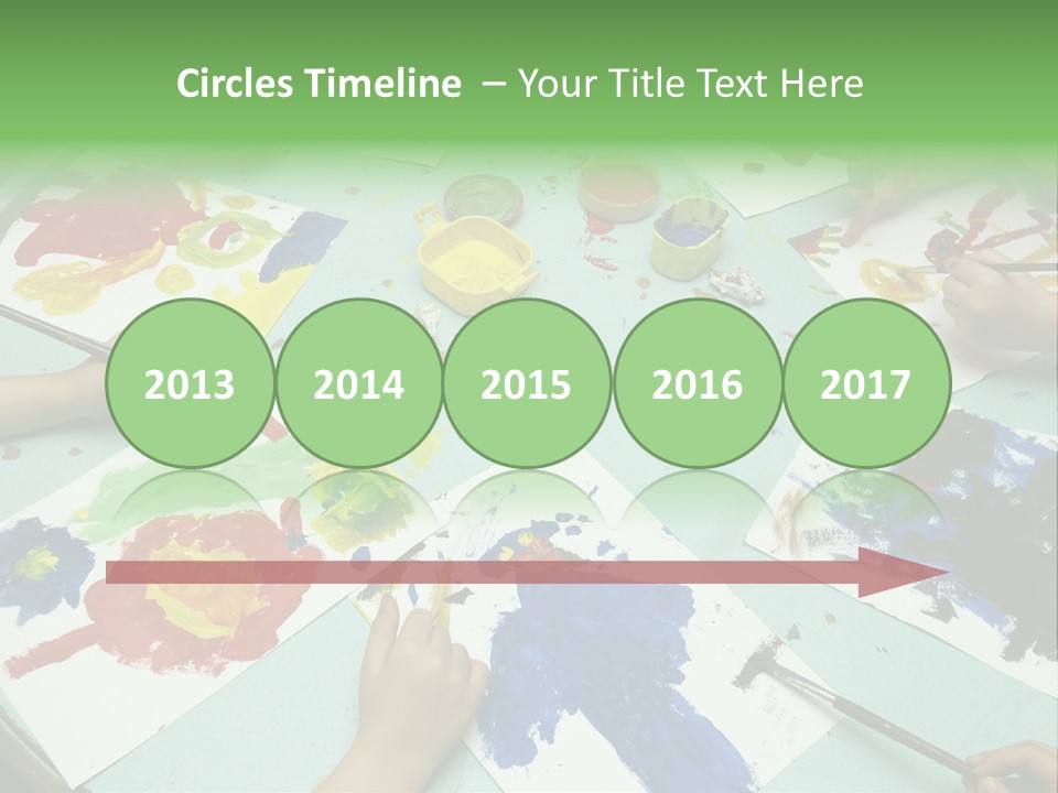 Little Children Painting During Art Class PowerPoint Template