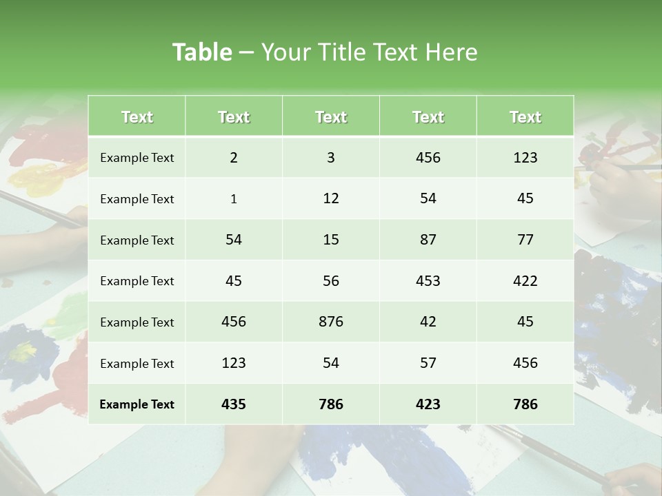 Little Children Painting During Art Class PowerPoint Template