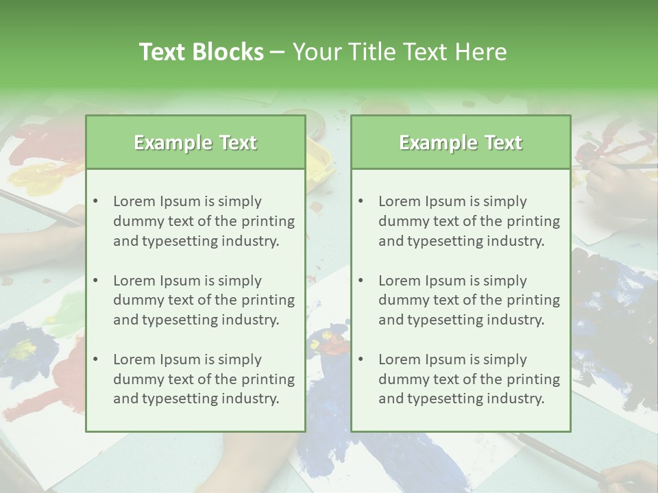 Little Children Painting During Art Class PowerPoint Template