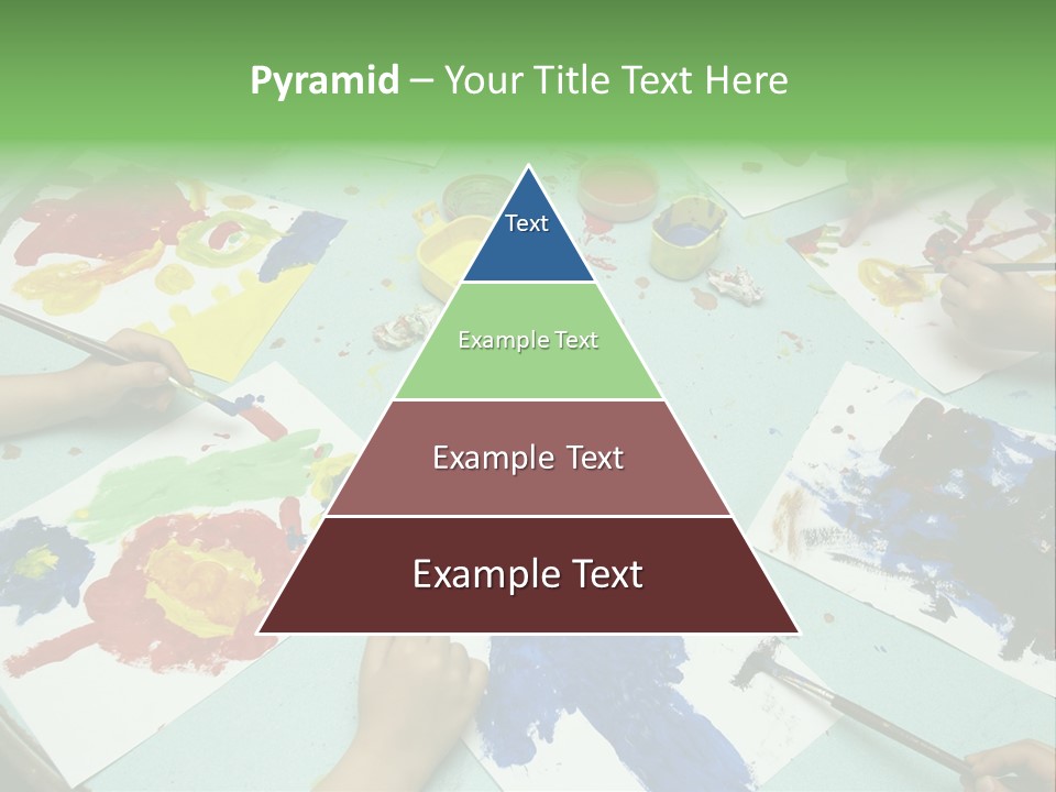 Little Children Painting During Art Class PowerPoint Template