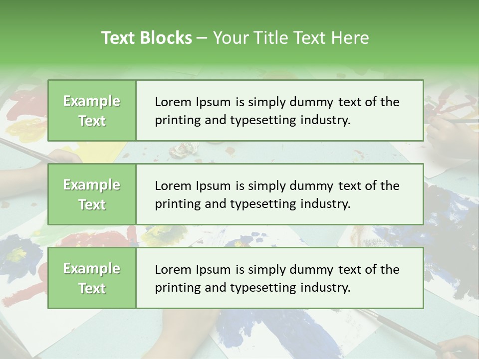 Little Children Painting During Art Class PowerPoint Template