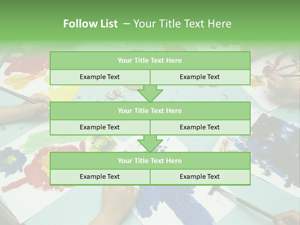 Little Children Painting During Art Class PowerPoint Template