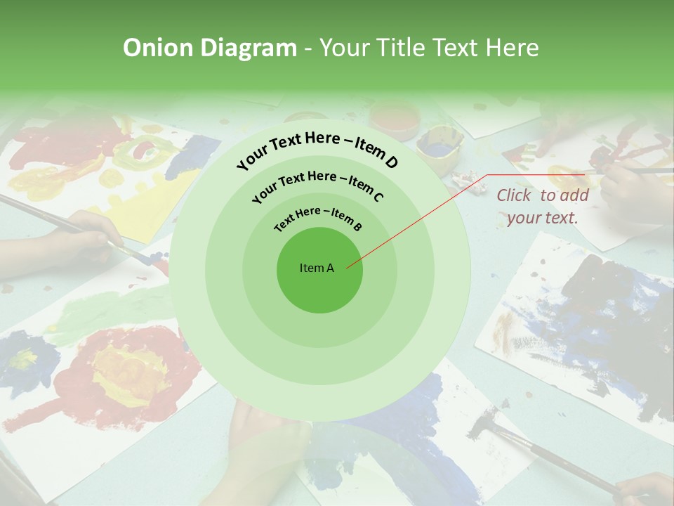 Little Children Painting During Art Class PowerPoint Template